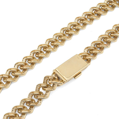 11MM 10k Yellow Gold 6.74CTW Natural Diamond Prong Cuban Chain 63.9gms Necklace - Elite Jewelers - Necklaces & Chains