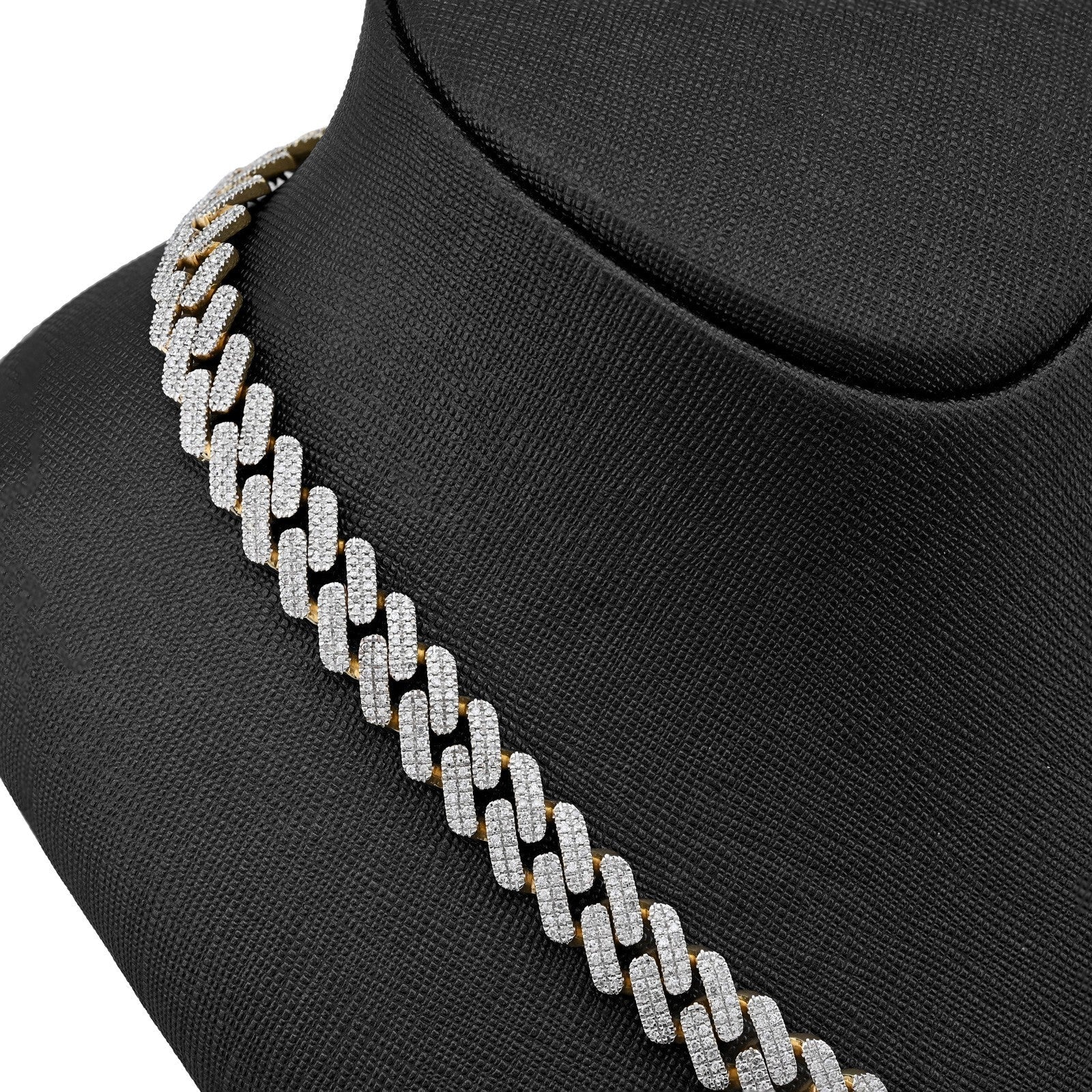 11MM 10k Yellow Gold 6.74CTW Natural Diamond Prong Cuban Chain 63.9gms Necklace - Elite Jewelers - Necklaces & Chains