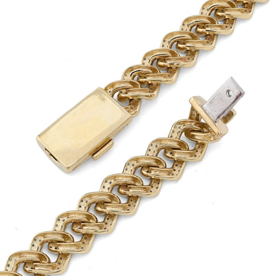 11MM 10k Yellow Gold 6.74CTW Natural Diamond Prong Cuban Chain 63.9gms Necklace - Elite Jewelers - Necklaces & Chains