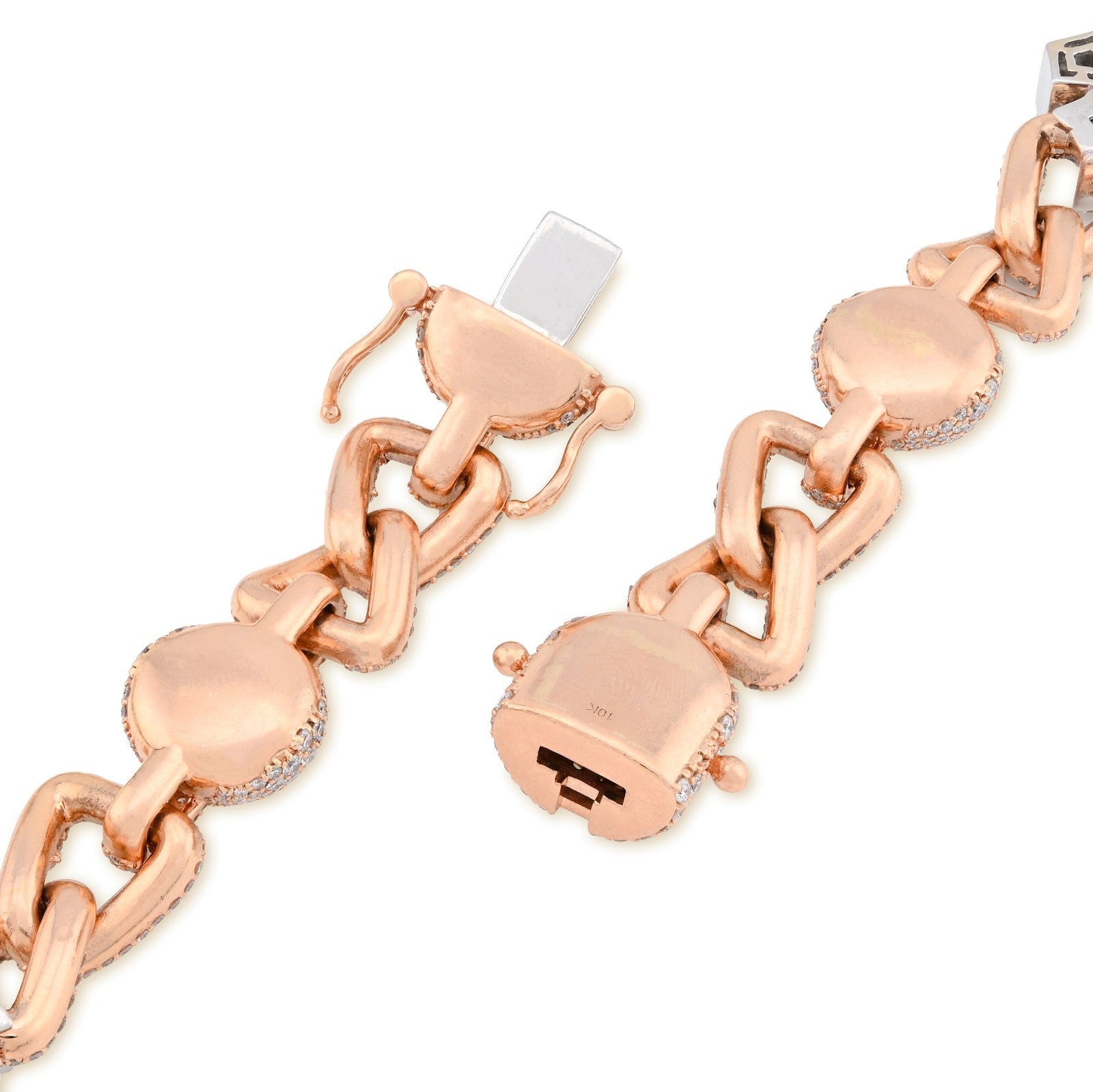 12.6MM Two Tone Gold 28CTW 159.6gm Round/Baguette Diamond Cross & Infinity Chain - Elite Jewelers - Necklaces