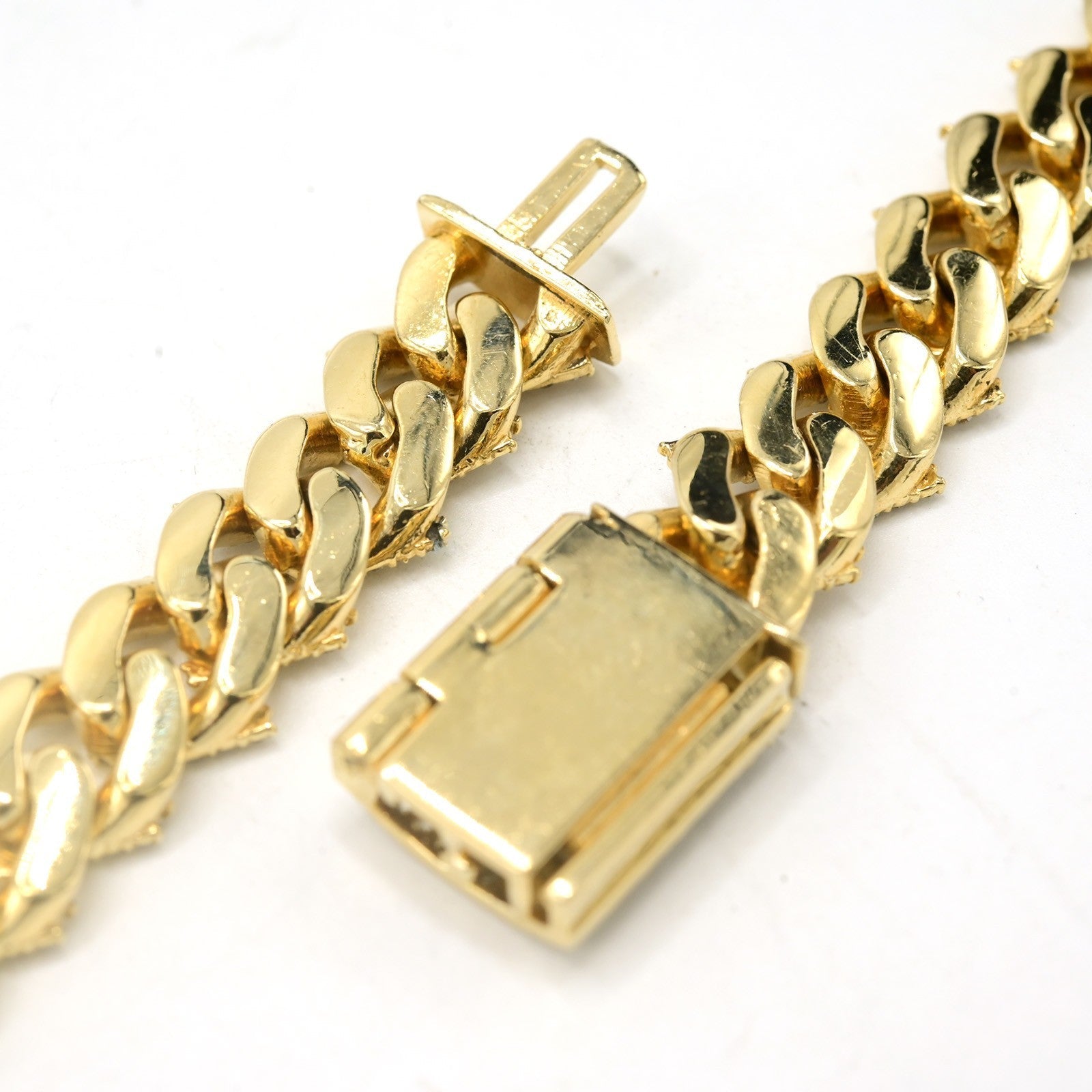 12MM 10k Yellow Gold 19CTW Natural Diamond 2 Row Cuban Chain 119g 20In Necklace - Elite Jewelers - Necklaces & Chains