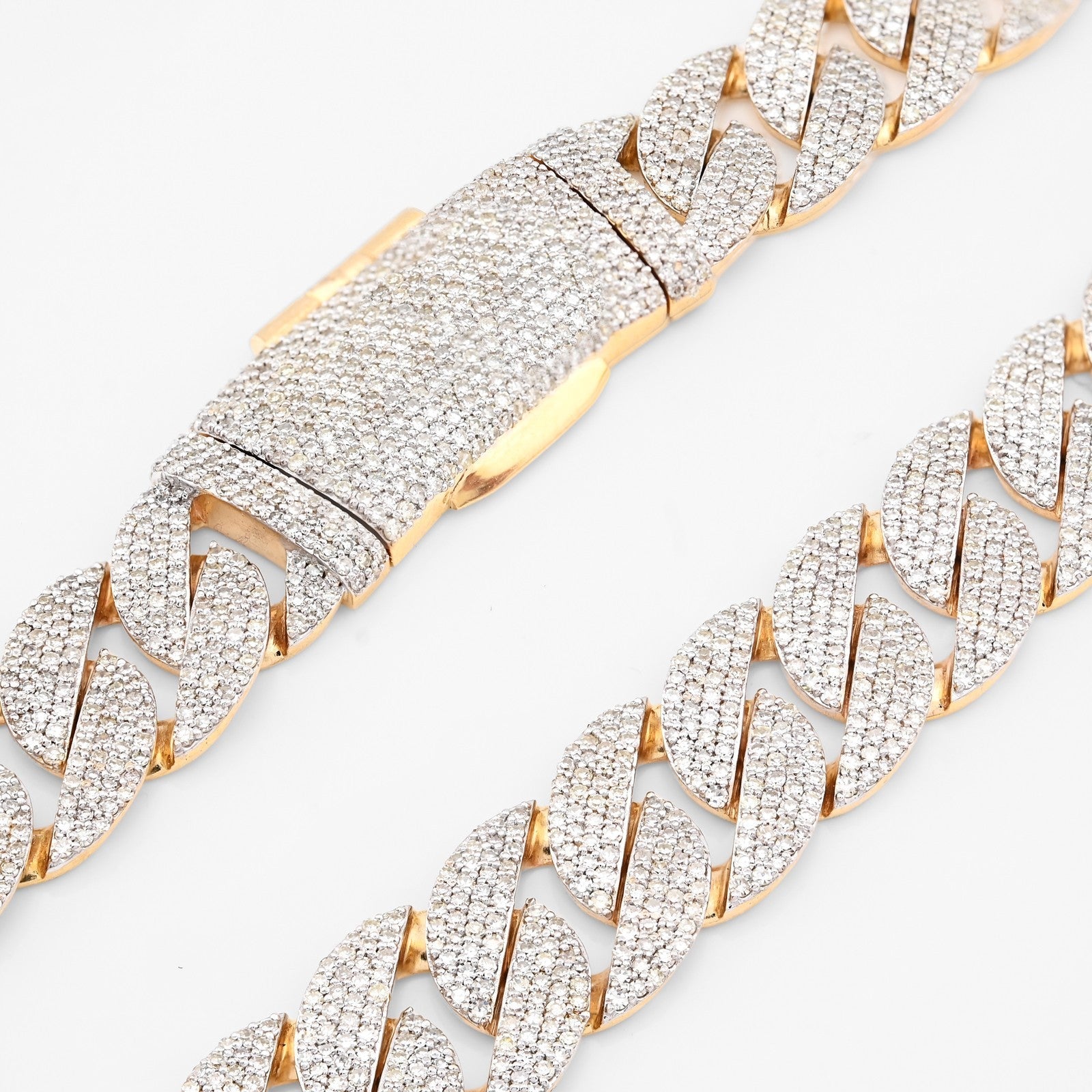 12MM 10k Yellow Gold 20.05 CTW 73.1gms Natural Diamond Cuban Chain 22In Necklace - Elite Jewelers - Necklaces & Chains