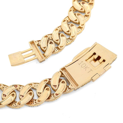 12MM 10k Yellow Gold 20.05 CTW 73.1gms Natural Diamond Cuban Chain 22In Necklace - Elite Jewelers - Necklaces & Chains