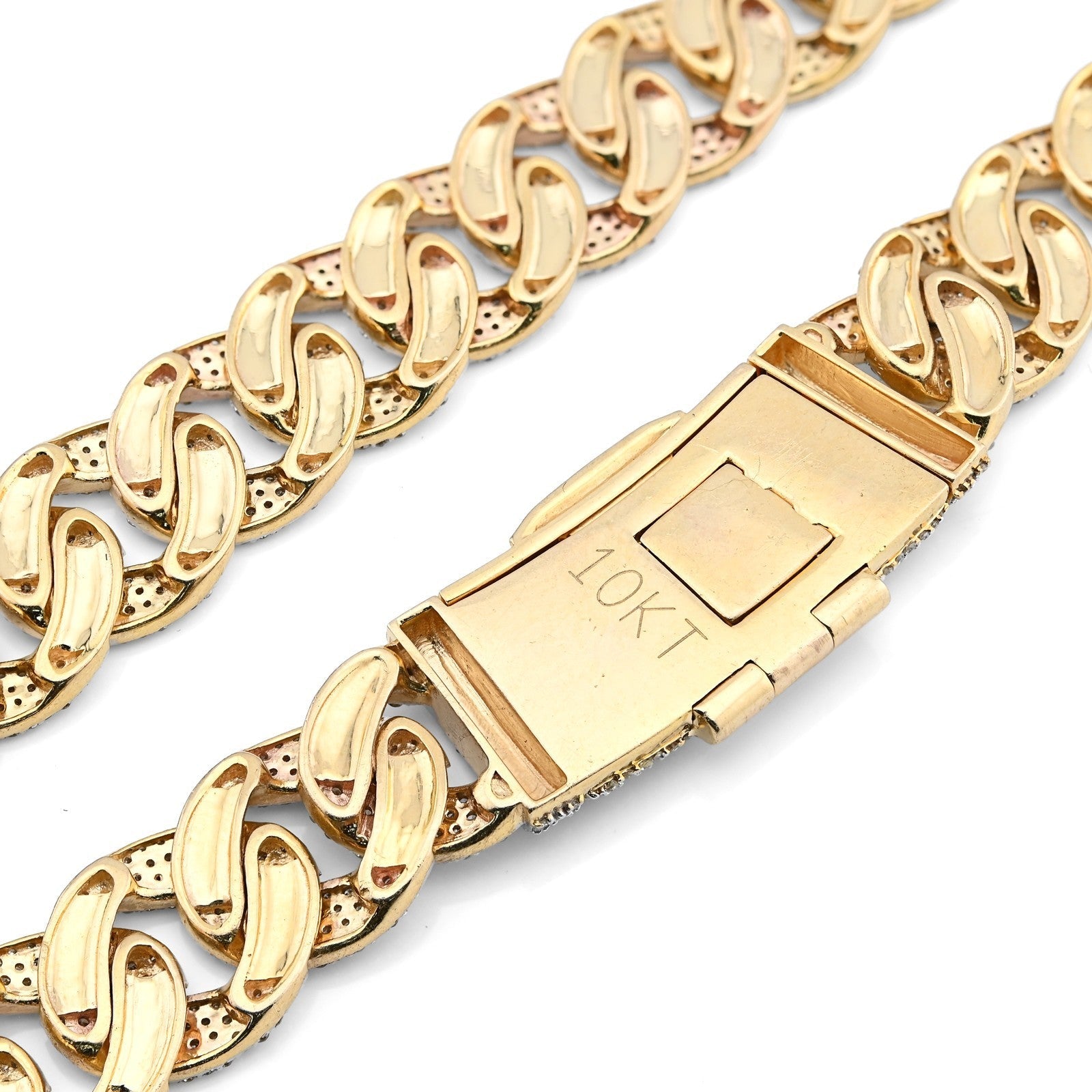12MM 10k Yellow Gold 20.05 CTW 73.1gms Natural Diamond Cuban Chain 22In Necklace - Elite Jewelers - Necklaces & Chains
