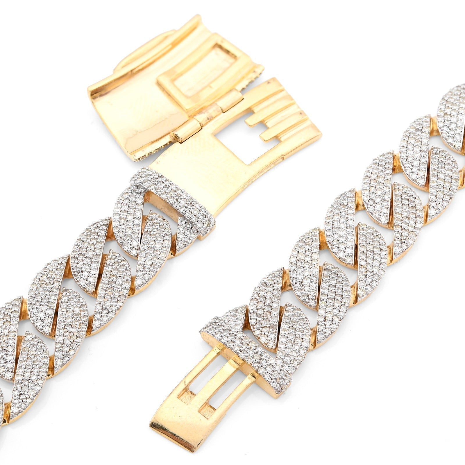 12MM 10k Yellow Gold 20.05 CTW 73.1gms Natural Diamond Cuban Chain 22In Necklace - Elite Jewelers - Necklaces & Chains