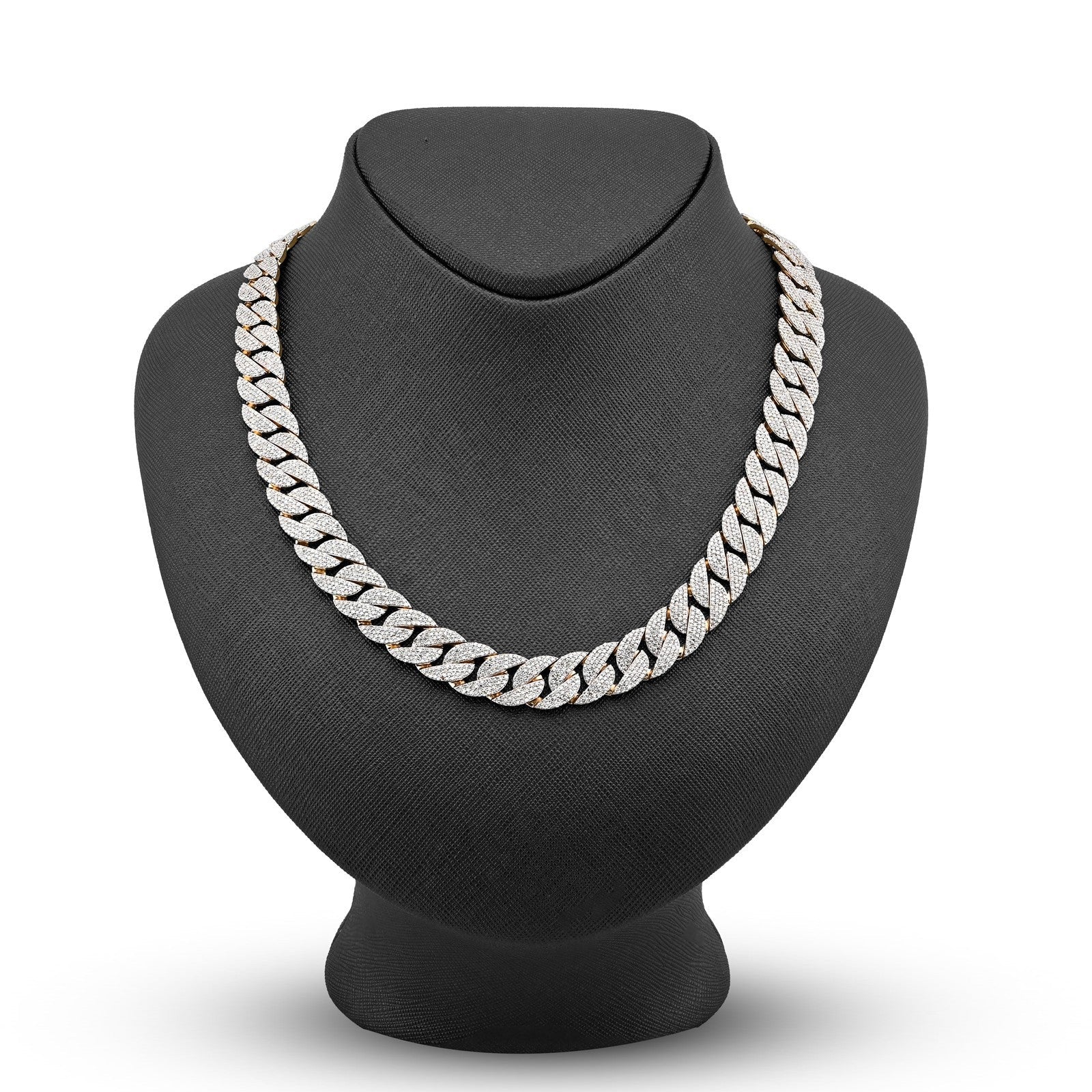 12MM 10k Yellow Gold 20.05 CTW 73.1gms Natural Diamond Cuban Chain 22In Necklace - Elite Jewelers - Necklaces & Chains