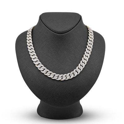 12MM 10k Yellow Gold 20.05 CTW 73.1gms Natural Diamond Cuban Chain 22In Necklace - Elite Jewelers - Necklaces & Chains