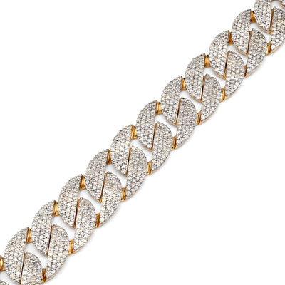 12MM 10k Yellow Gold 27.9g 7.5CTW Natural Diamond 8 Inch Cuban Link Men Bracelet - Elite Jewelers - Bracelets
