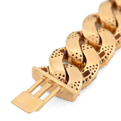 12MM 10k Yellow Gold 40.3gm 6.8CTW Natural Round/Baguette Diamond Cuban Bracelet - Elite Jewelers - Bracelets