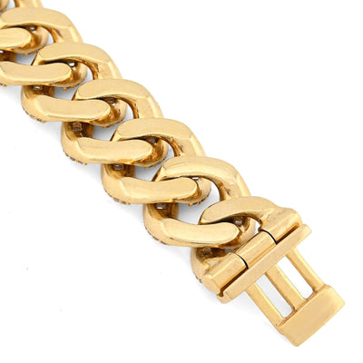 12MM 10k Yellow Gold 49.4g 6.75CT Pure Round/Baguette Diamond Cuban 8In Bracelet - Elite Jewelers - Bracelets