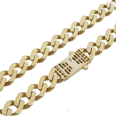 12MM 1/10th 10k Yellow Gold Bonded 925 Cuban Link Chain 22 Inch 42.3gms Necklace - Elite Jewelers - Necklaces & Chains