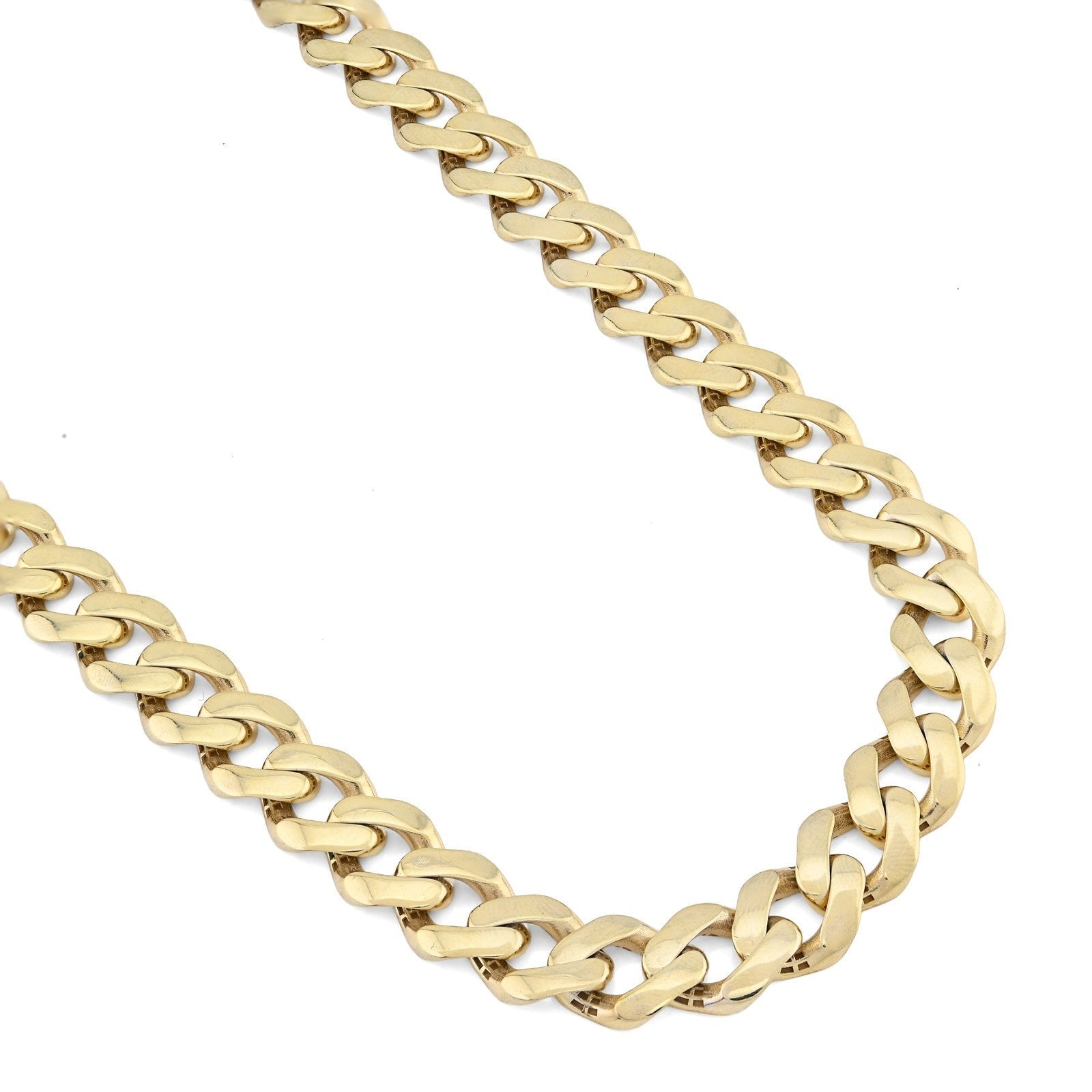 12MM 1/10th 10k Yellow Gold Bonded 925 Cuban Link Chain 22 Inch 42.3gms Necklace - Elite Jewelers - Necklaces & Chains