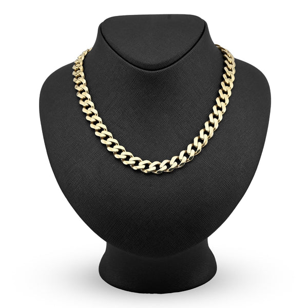 12MM 1/10th 10k Yellow Gold Bonded 925 Cuban Link Chain 22 Inch 42.3gms Necklace - Elite Jewelers - Necklaces & Chains