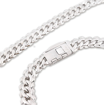 12MM 925 Silver 14.83CTW Natural Diamond Snake Cuban Chain 18In 96.7gms Necklace - Elite Jewelers - Necklaces & Chains