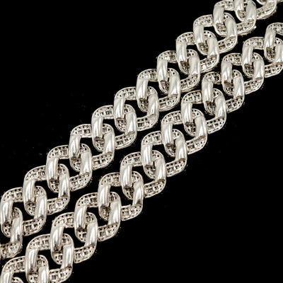 13MM 10k White Gold 21In 24CTW Natural Round/Baguette Diamond Cuban Chain 80.5gm - Elite Jewelers - Necklaces & Chains