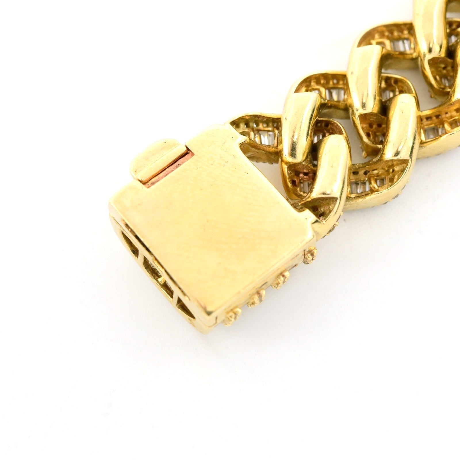 13MM 10k Yellow Gold 48.1gm 11CTW Round/Baguette Diamond Cuban Bracelet 8.5 Inch - Elite Jewelers - Bracelets