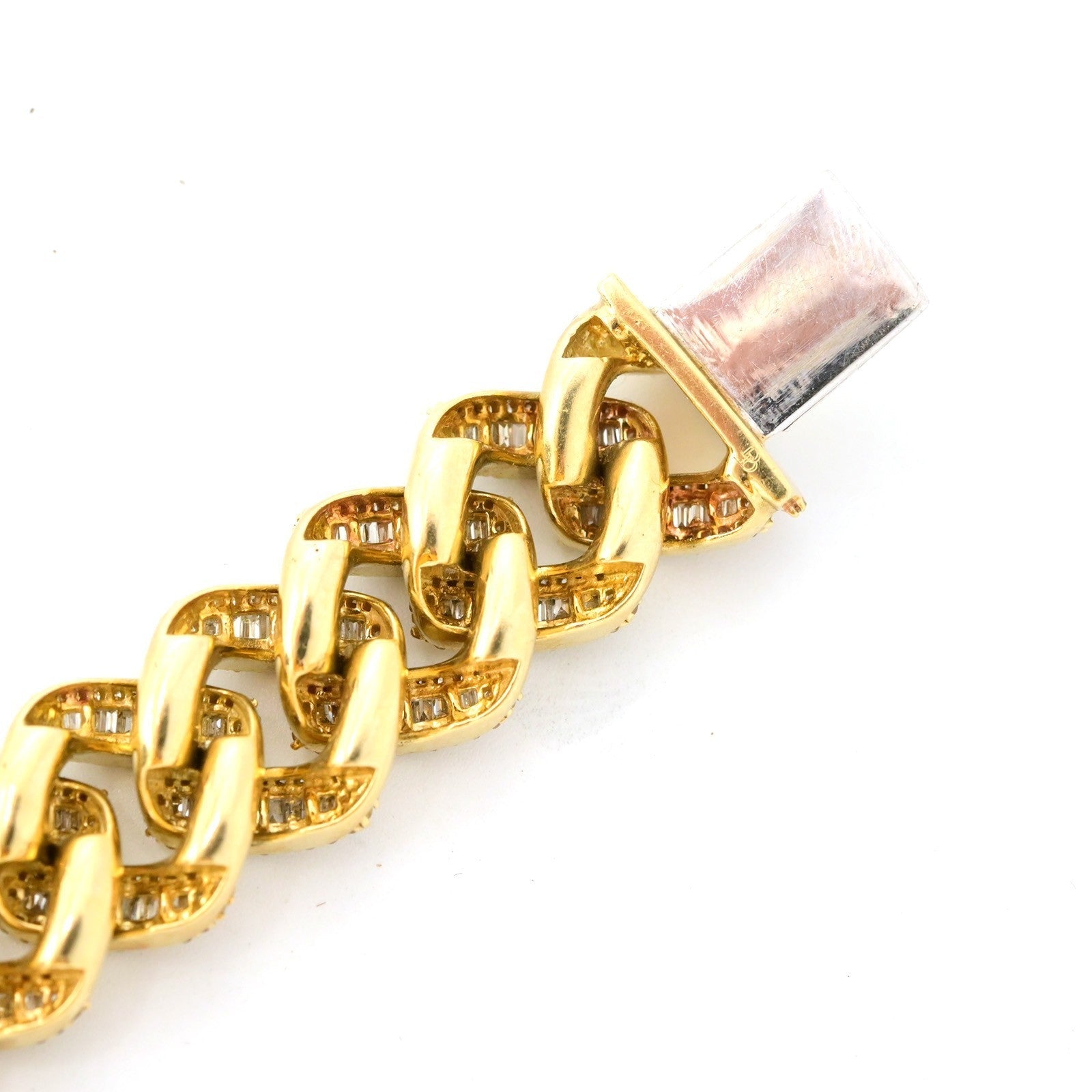 13MM 10k Yellow Gold 48.1gm 11CTW Round/Baguette Diamond Cuban Bracelet 8.5 Inch - Elite Jewelers - Bracelets