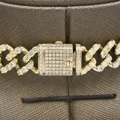 13MM 10k Yellow & Rose Gold 20 Inches 16CTW Natural Diamond Cuban Chain 83gms - Elite Jewelers - Necklaces & Chains