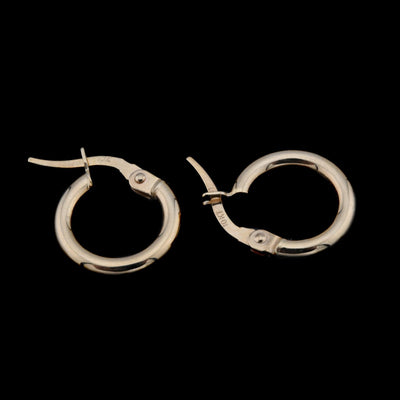 14k Real Solid Yellow Gold Round Endless Hoop Earring 2mm Tube Women Men Earring - Elite Jewelers - Earrings