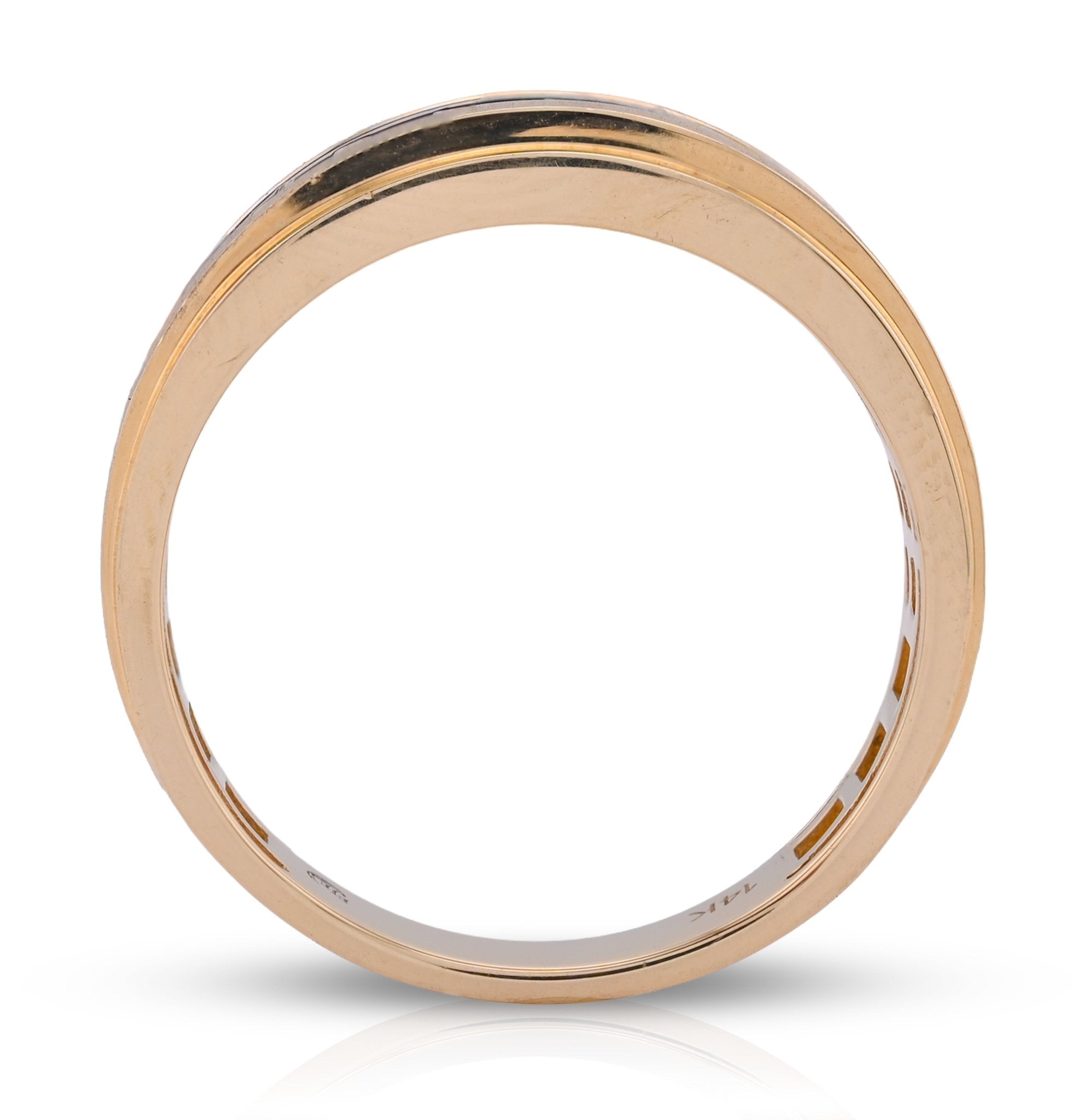 14K Rose Gold Single Row Natural Diamond 0.50CT Mate Men Band Ring - Elite Jewelers - Rings