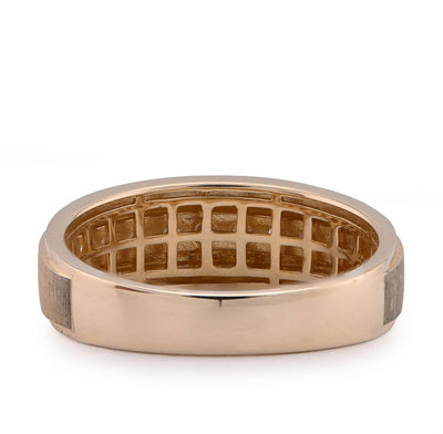 14K Rose Gold Single Row Natural Diamond 0.50CT Mate Men Band Ring - Elite Jewelers - Rings