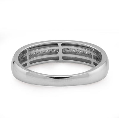 14K White Gold 0.50CT 9 Centre Natural Diamond Stone Men Band - Elite Jewelers - Rings