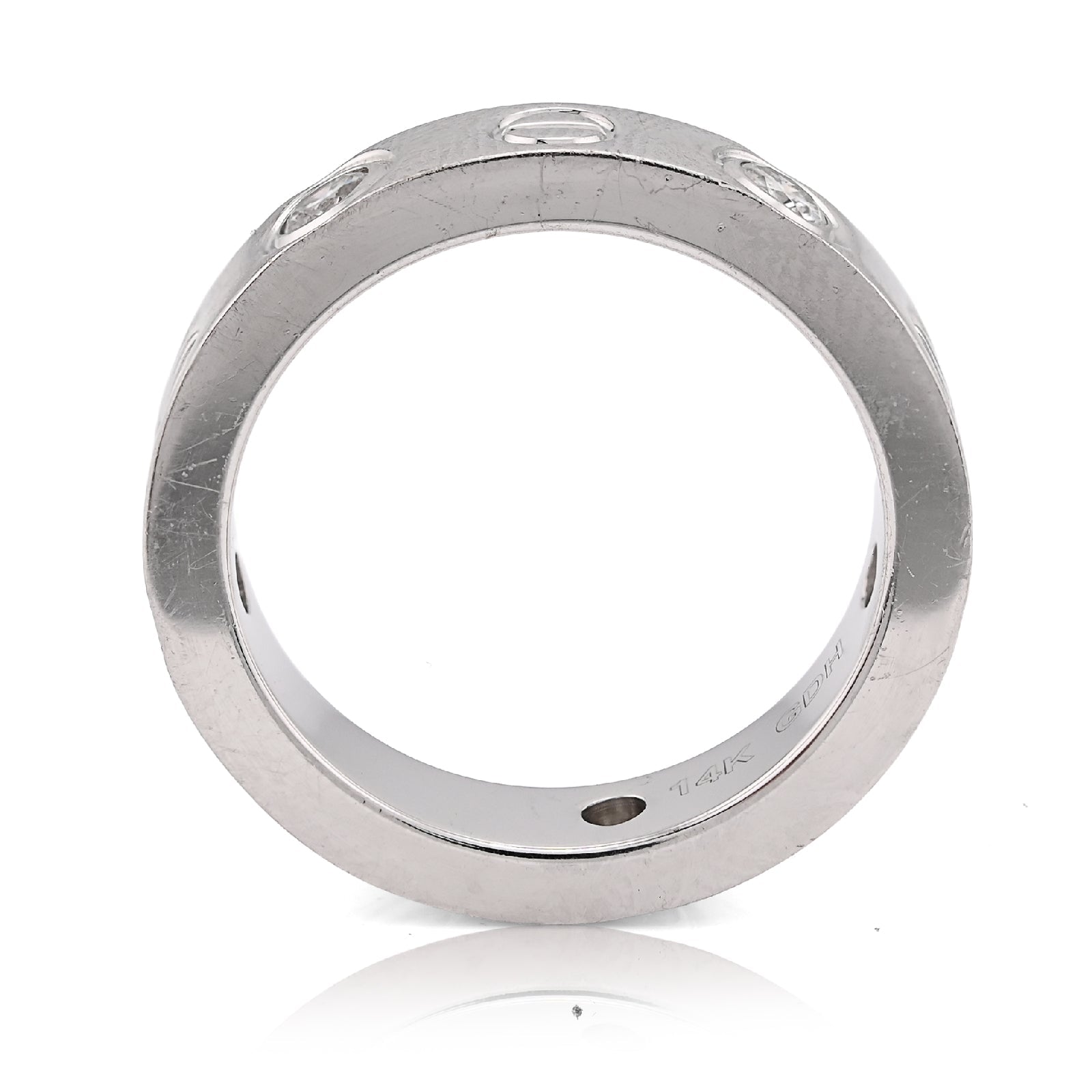 14K White Gold 0.74CT Natural Diamond Cartier 5 Diamond Love Ring Men Band - Elite Jewelers - Rings
