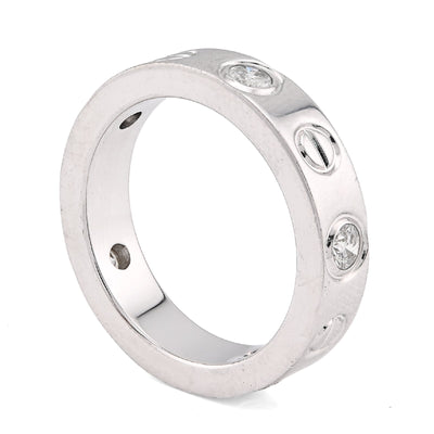 14K White Gold 0.74CT Natural Diamond Cartier 5 Diamond Love Ring Men Band - Elite Jewelers - Rings