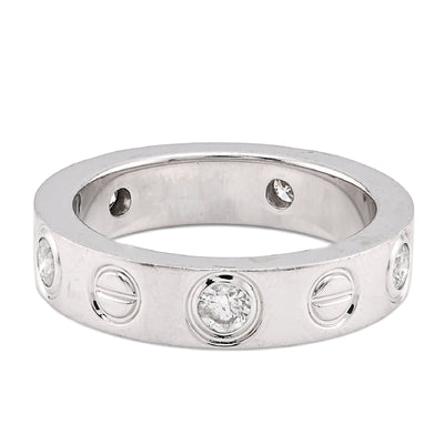 14K White Gold 0.74CT Natural Diamond Cartier 5 Diamond Love Ring Men Band - Elite Jewelers - Rings