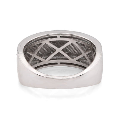 14K White Gold 0.98CT Natural Diamond Round Channel Setting Two Row Men Band Ring - Elite Jewelers - Rings