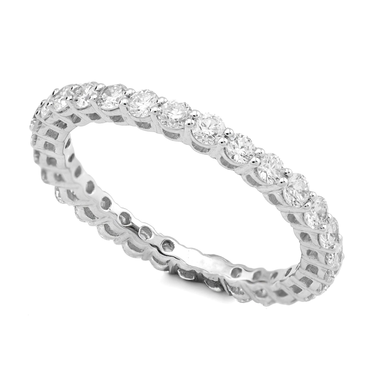 14K White Gold 1.0CT Iced Out Lab Diamond Women Band - Elite Jewelers - Rings