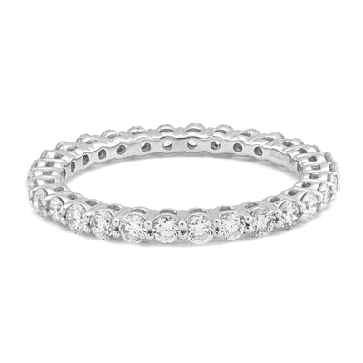 14K White Gold 1.0CT Iced Out Lab Diamond Women Band - Elite Jewelers - Rings