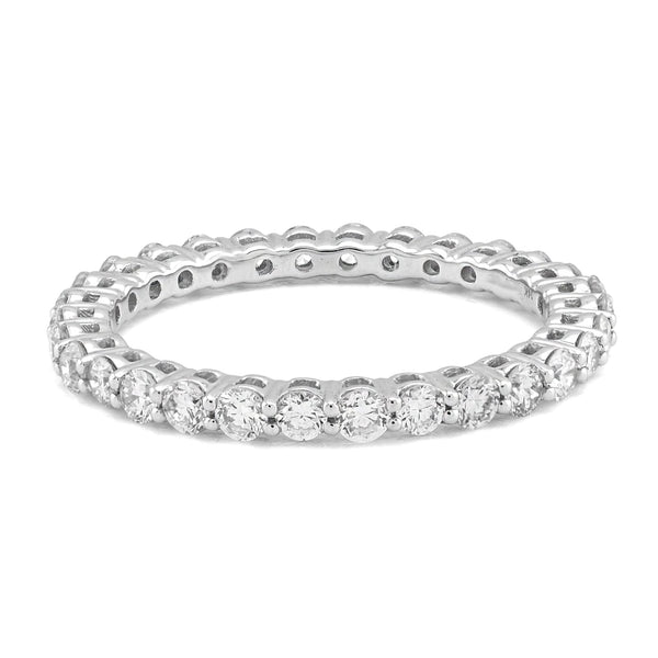 14K White Gold 1.0CT Iced Out Lab Diamond Women Band - Elite Jewelers - Rings