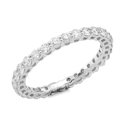 14K White Gold 1.0CT Iced Out Lab Diamond Women Band - Elite Jewelers - Rings