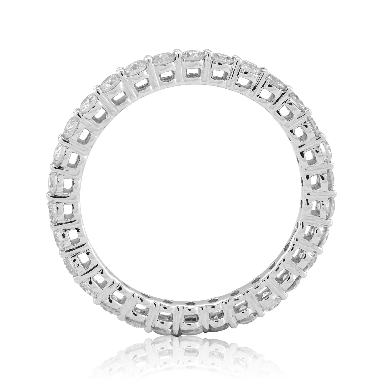 14K White Gold 1.0CT Iced Out Lab Diamond Women Band - Elite Jewelers - Rings