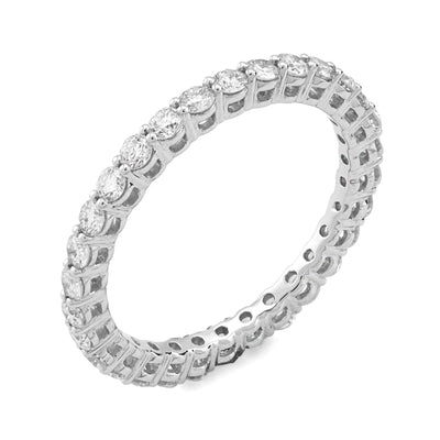 14K White Gold 1.0CT Iced Out Lab Diamond Women Band - Elite Jewelers - Rings