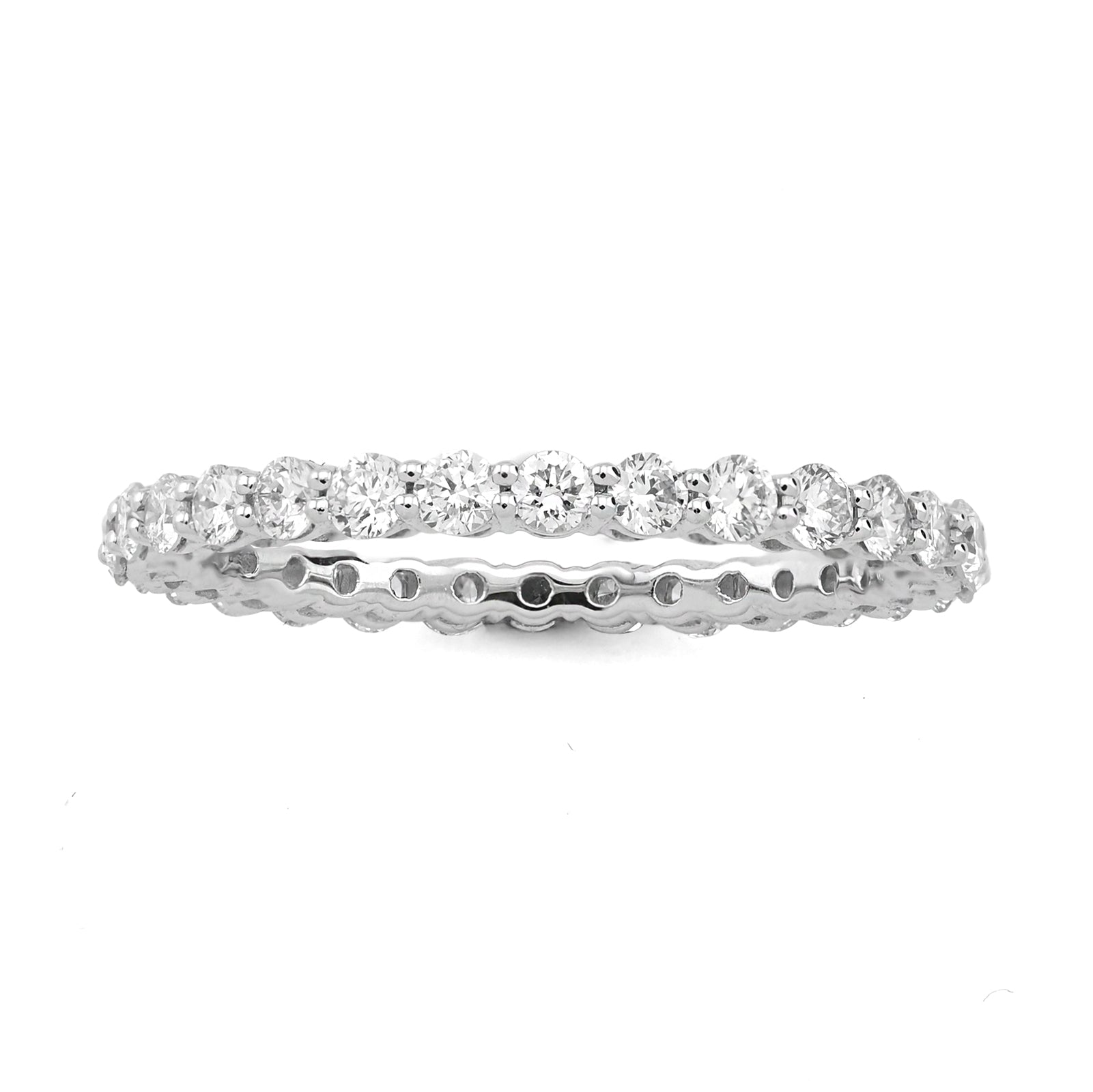 14K White Gold 1.0CT Iced Out Lab Diamond Women Band - Elite Jewelers - Rings