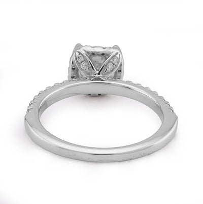 14K White Gold 1.42CT Round Solitaire/Band Lab Diamond Band Women Ring - Elite Jewelers - Rings
