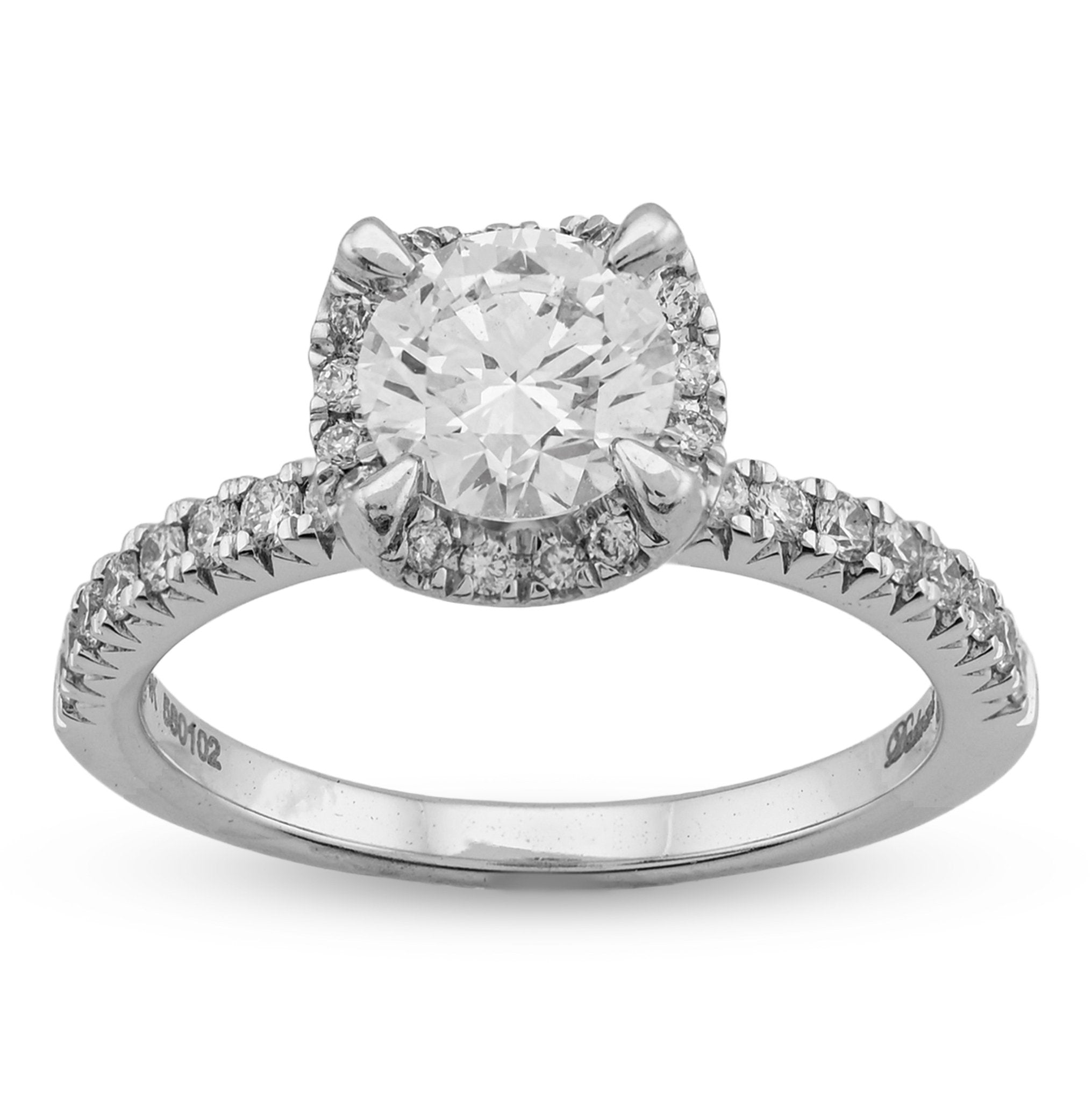 14K White Gold 1.42CT Round Solitaire/Band Lab Diamond Band Women Ring - Elite Jewelers - Rings
