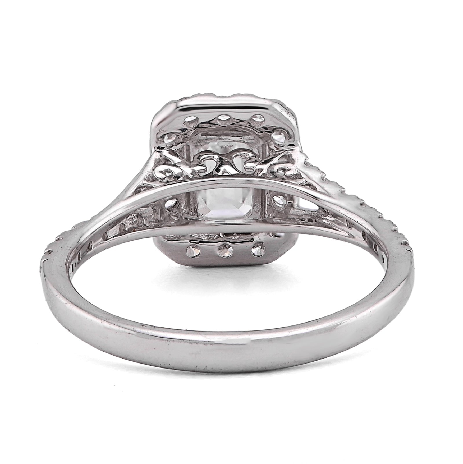 14K White Gold 1.5CT Emerald Centre Side Iced Designer Women Lab Diamond Ring - Elite Jewelers - Rings