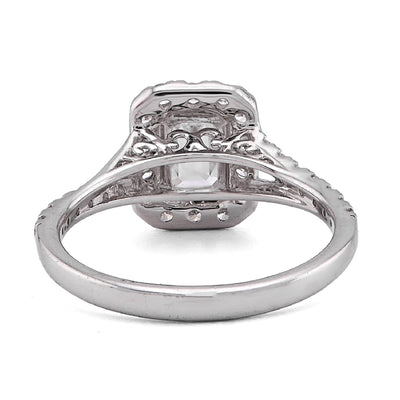 14K White Gold 1.5CT Emerald Centre Side Iced Designer Women Lab Diamond Ring - Elite Jewelers - Rings