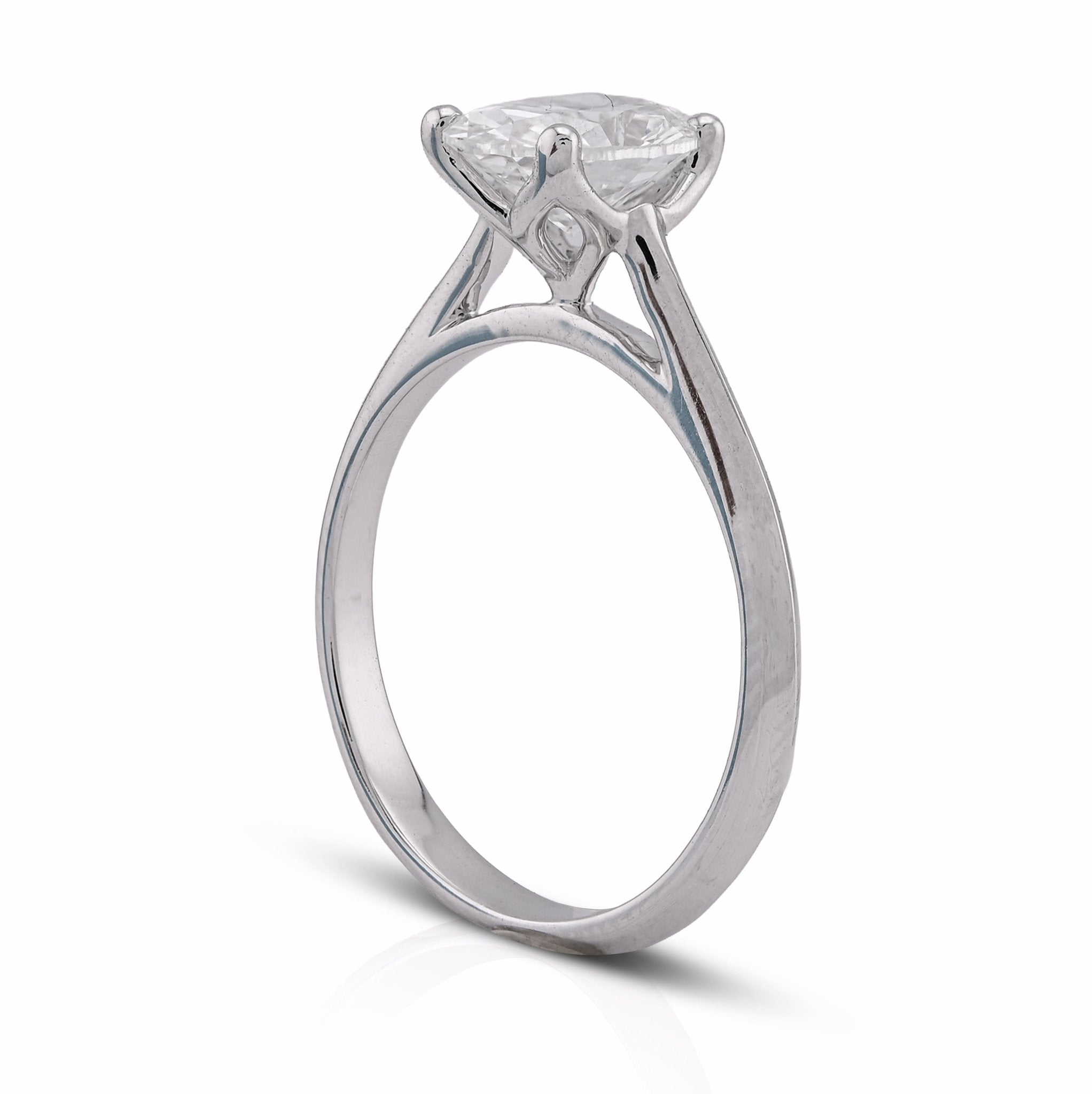 14K White Gold 1.5CT Oval Solitaire Centre Lab Diamond Women Ring - Elite Jewelers - Rings