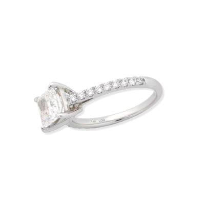 14k White Gold 1.79CTW Lab Grown Princess Cut Solitaire Diamond Womens S7 Ring - Elite Jewelers - Rings
