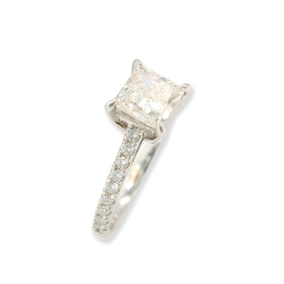 14k White Gold 1.79CTW Lab Grown Princess Cut Solitaire Diamond Womens S7 Ring - Elite Jewelers - Rings