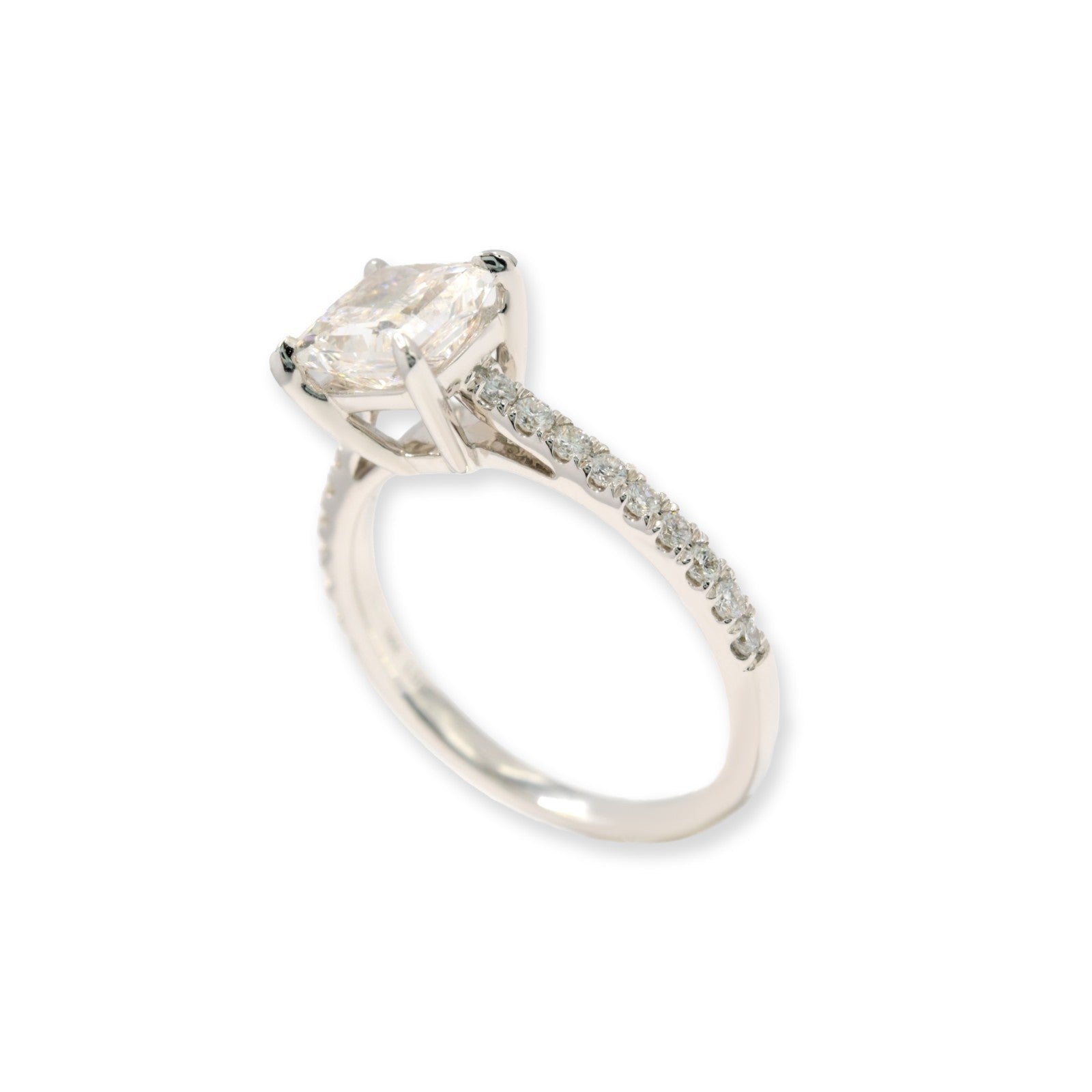14k White Gold 1.79CTW Lab Grown Princess Cut Solitaire Diamond Womens S7 Ring - Elite Jewelers - Rings