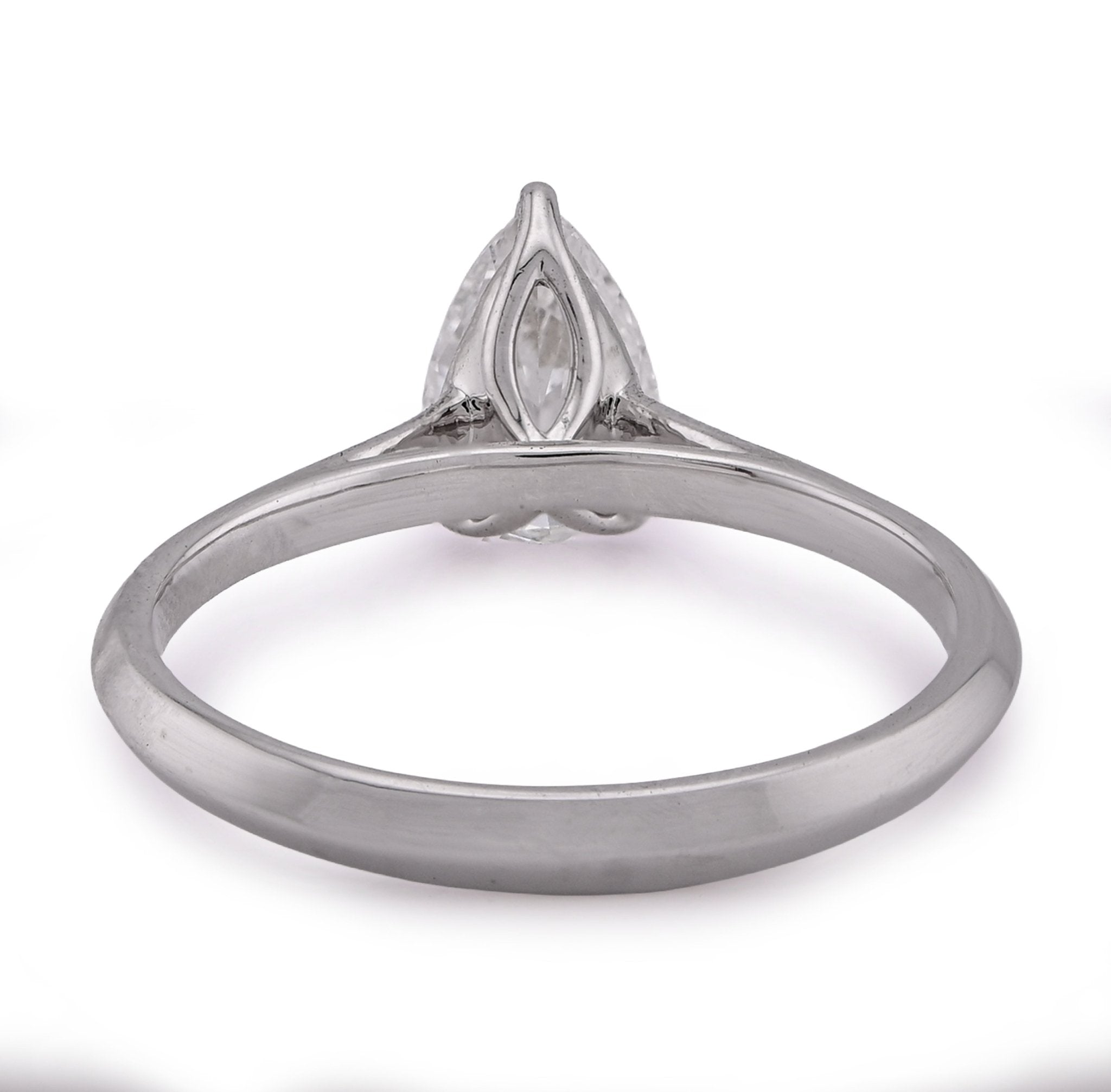 14K White Gold 1CT Centre Pear/Tear Drop Lab Diamond Women Ring - Elite Jewelers - Rings