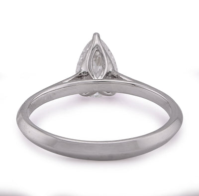 14K White Gold 1CT Centre Pear/Tear Drop Lab Diamond Women Ring - Elite Jewelers - Rings