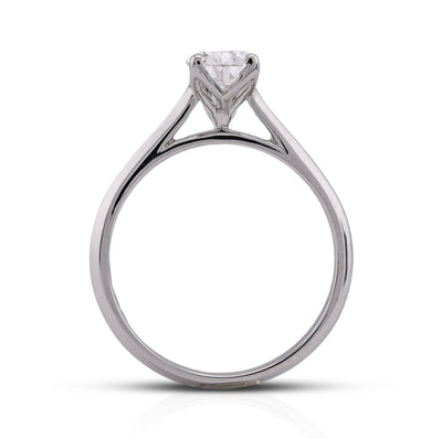 14K White Gold 1CT Centre Pear/Tear Drop Lab Diamond Women Ring - Elite Jewelers - Rings