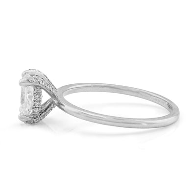 14K White Gold 1CT Cushion Solitaire Lab Diamond Women Wedding Ring - Elite Jewelers - Rings