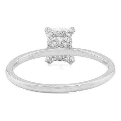 14K White Gold 1CT Cushion Solitaire Lab Diamond Women Wedding Ring - Elite Jewelers - Rings